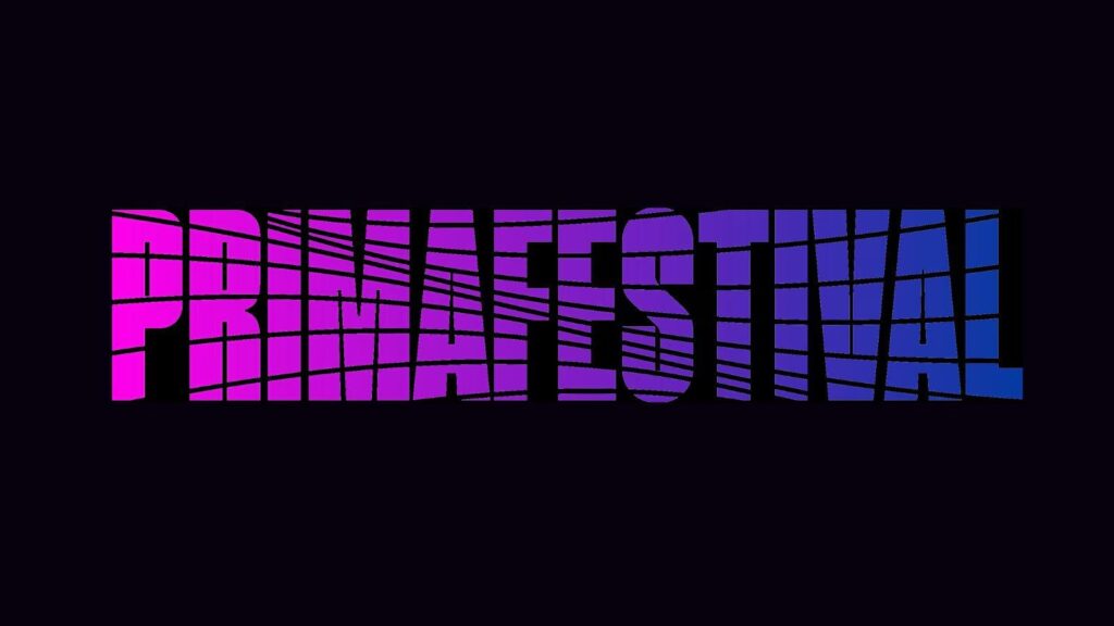 Logo ufficiale di PrimaFestival 2025 con sfumature viola e blu, fornito dall’Ufficio Stampa Rai.