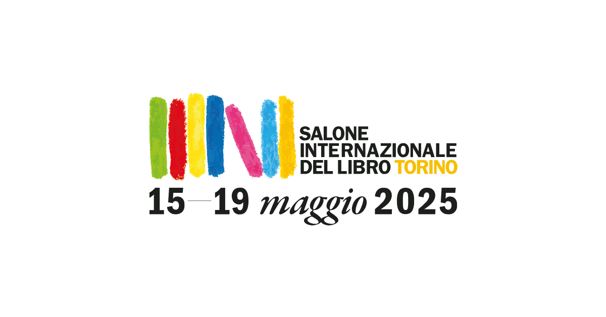 Logo ufficiale del Salone Internazionale del Libro di Torino 2025, con indicazione delle date dell’evento.